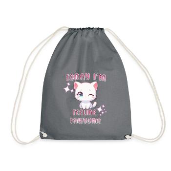 Pawsome Cat - Turnbeutel - Grau - Vorne