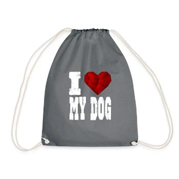 j'aime mon chien amour exigeant cœur aimant - Sac de sport léger - gris - Devant