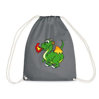 dragon - Drawstring Bag - grey - Front