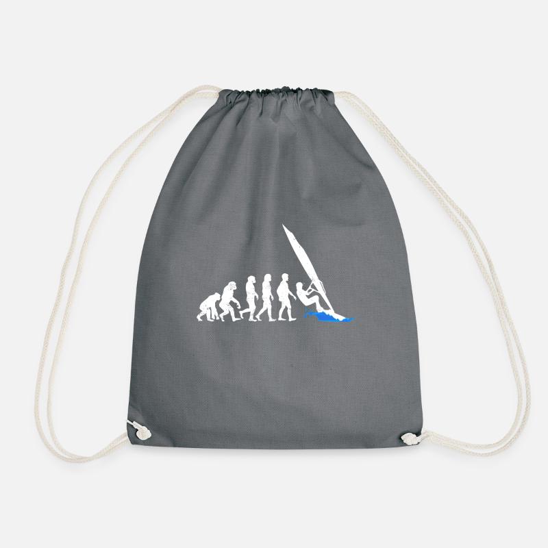 Windsurfing evolution surfen geschenk wassersport - Turnbeutel - Grau