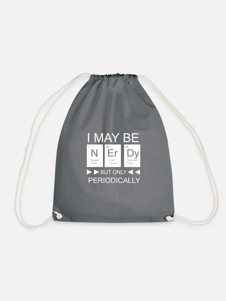 Nerdy Periodic Lustigs Chemie Shirt - Turnbeutel - Grau