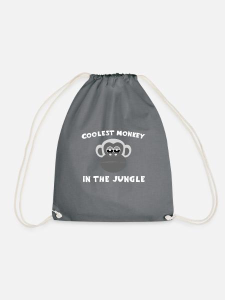 Coolest Monkey in the Jungle Geschenk Lustig - Turnbeutel - Grau