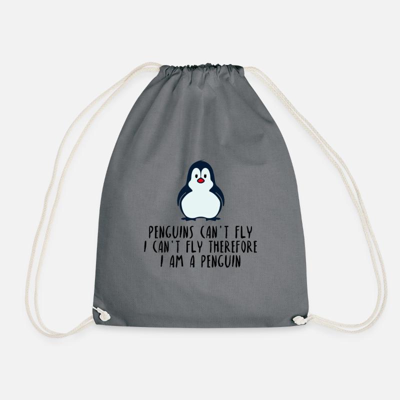 Penguins can't fly Pinguin Zootier Geschenk Idee - Turnbeutel - Grau