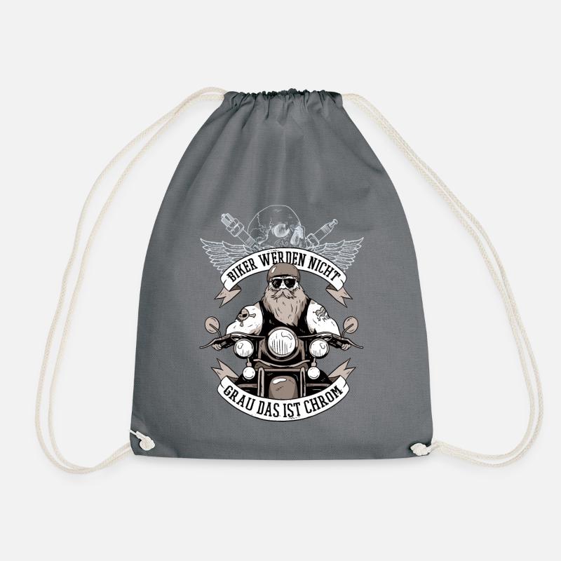 Biker werden nicht grau Motorrad Geschenk Senior - Turnbeutel - Grau