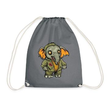Mammut Halloween Zombie - Turnbeutel - Grau - Vorne