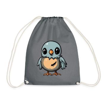 Dove Bird Halloween Zombie - Drawstring Bag - grey - Front