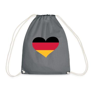Deutschland Herz; Heart Germany - Sac de sport léger - gris - Devant
