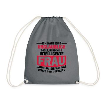 Coole, hübsche & intelligente Frau - Turnbeutel - Grau - Vorne