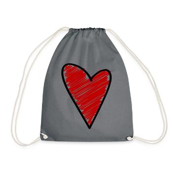 Symbole du cœur Amour - Sac de sport léger - gris - Devant