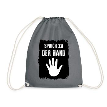 sprich zu der hand - Turnbeutel - Grau - Vorne