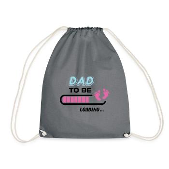 Dad to be. Wait birth gift - Drawstring Bag - grey - Front