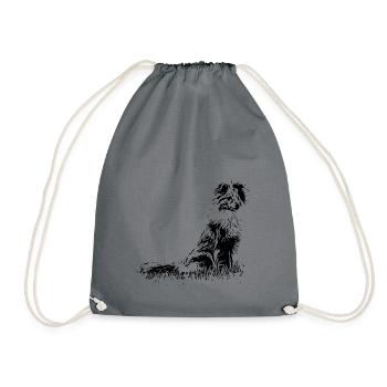Sheltie dogs - Drawstring Bag - grey - Front