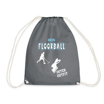 Floorball Oster Outfit Ostergeschenk Floorballer - Turnbeutel - Grau - Vorne