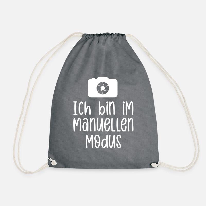 Ich bin im manuellen Modus - Turnbeutel - Grau