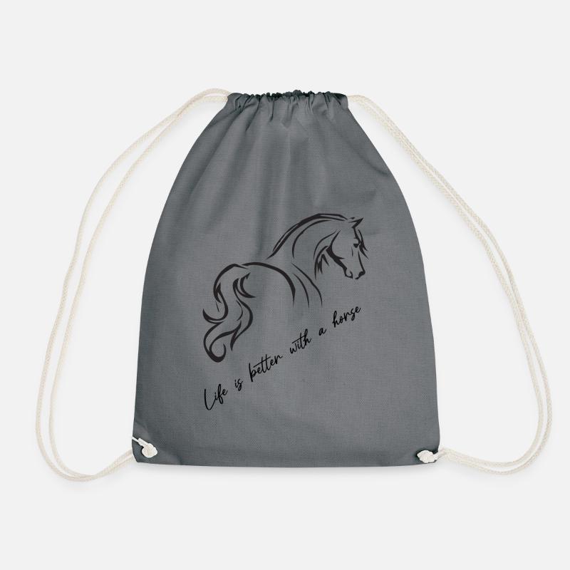 Life is better with a horse - Turnbeutel - Grau