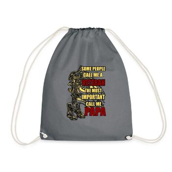 Veteran Papa Vater Army Vatertag Soldat Geschenk - Turnbeutel - Grau - Vorne