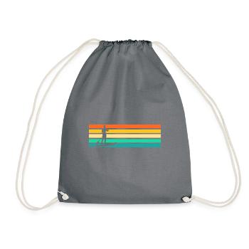 Retro Stand Up Paddling - Drawstring Bag - grey - Front