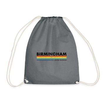 Birmingham UK Vintage British - Drawstring Bag - grey - Front