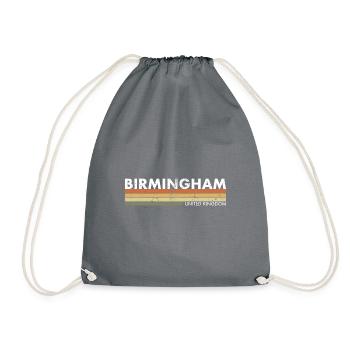Birmingham UK Vintage British - Drawstring Bag - grey - Front