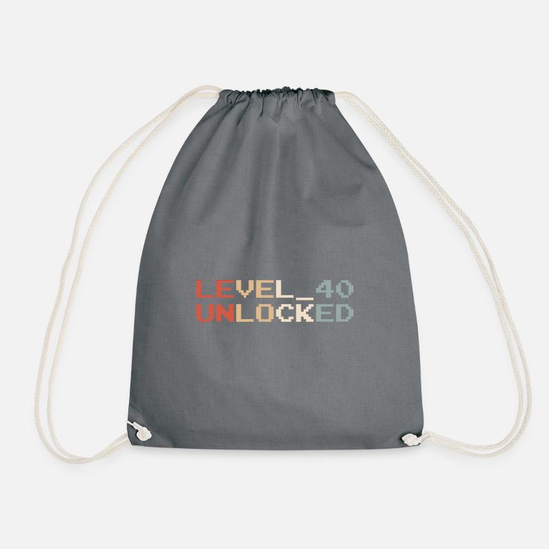 Level 40 Achievement Unlocked - 40th Birthday Gift - Turnbeutel - Grau