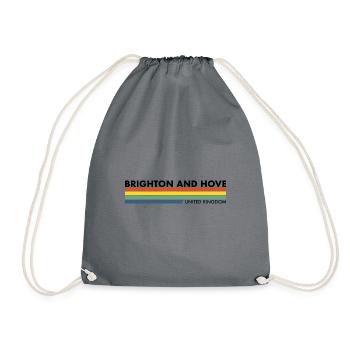 Brighton And Hove UK British British - Drawstring Bag - grey - Front