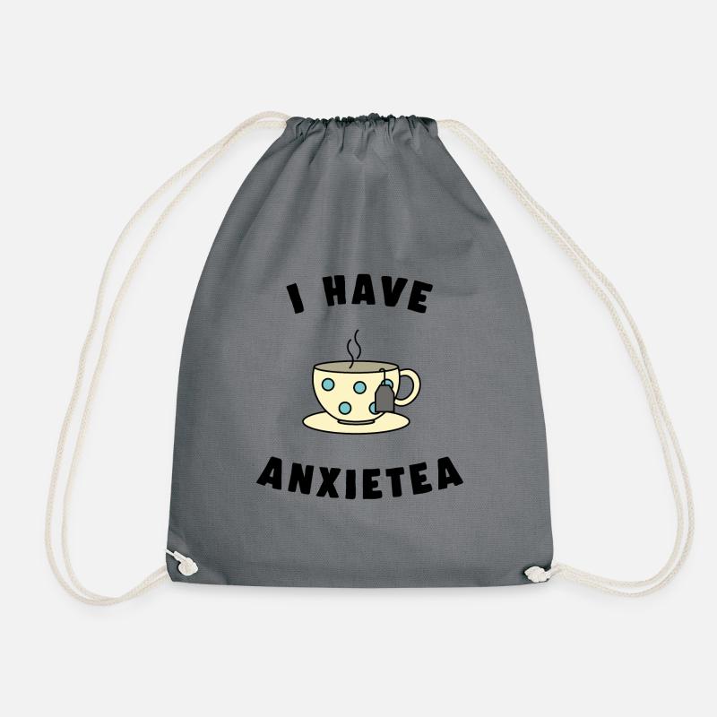 i HAVE ANXIETEA tea - Drawstring Bag - grey