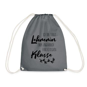Ich bin stolze Lehrerin einer fantastischen Klasse - Turnbeutel - Grau - Vorne