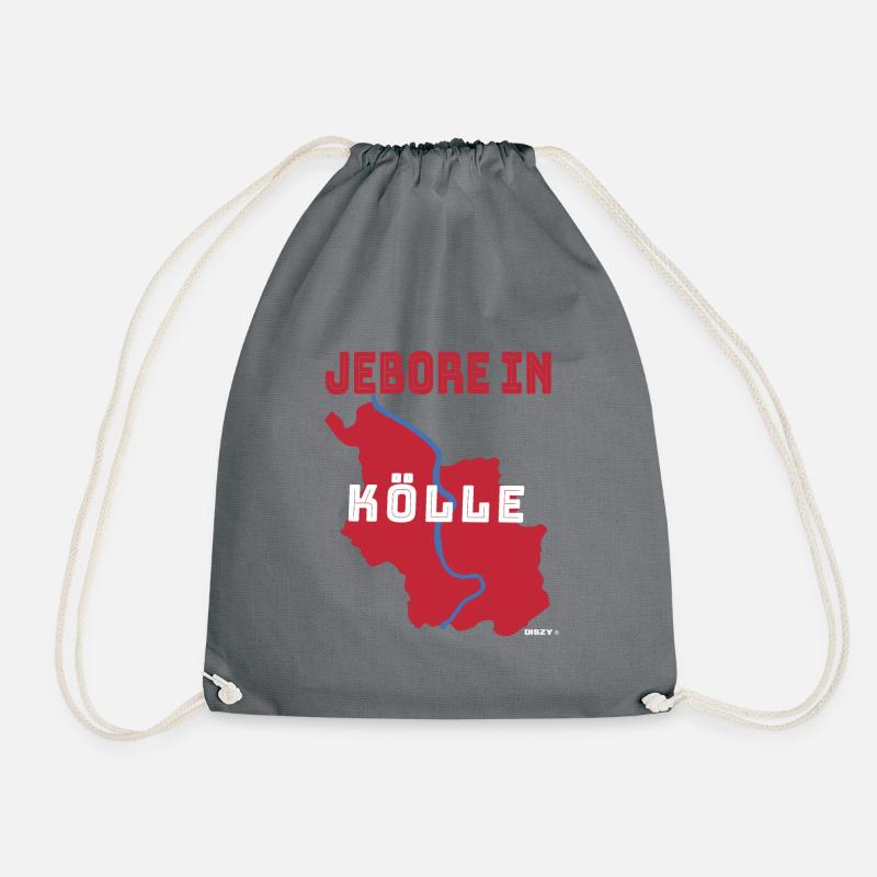 Jebore in Kölle Born in Cologne Heimatliebe Kölsch - Drawstring Bag - grey