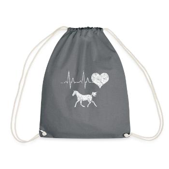 Cadeau de battement de coeur de cheval d'amour pour cavaliers - Sac de sport léger - gris - Devant