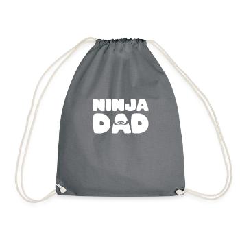 Ninja Party Ninja Dad Birthday Party Ninja Motto - Drawstring Bag - grey - Front