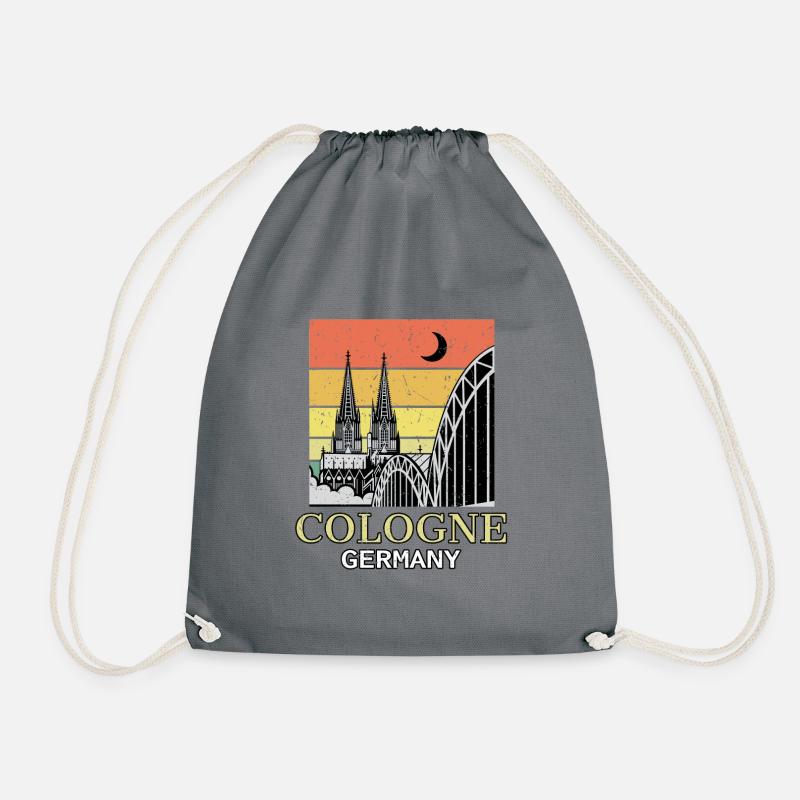 Köln Kölner Dom Shirt - Turnbeutel - Grau