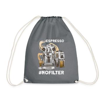 Espresso #nofilter coffee T-Shirt - Drawstring Bag - grey - Front