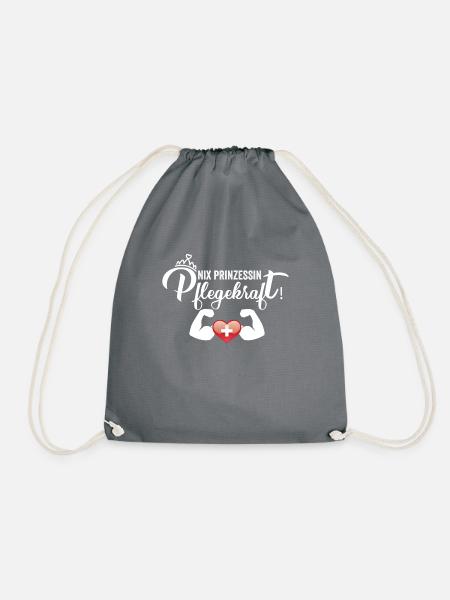 Nix Prinzessin Pflegekraft Geschenkidee - Turnbeutel - Grau