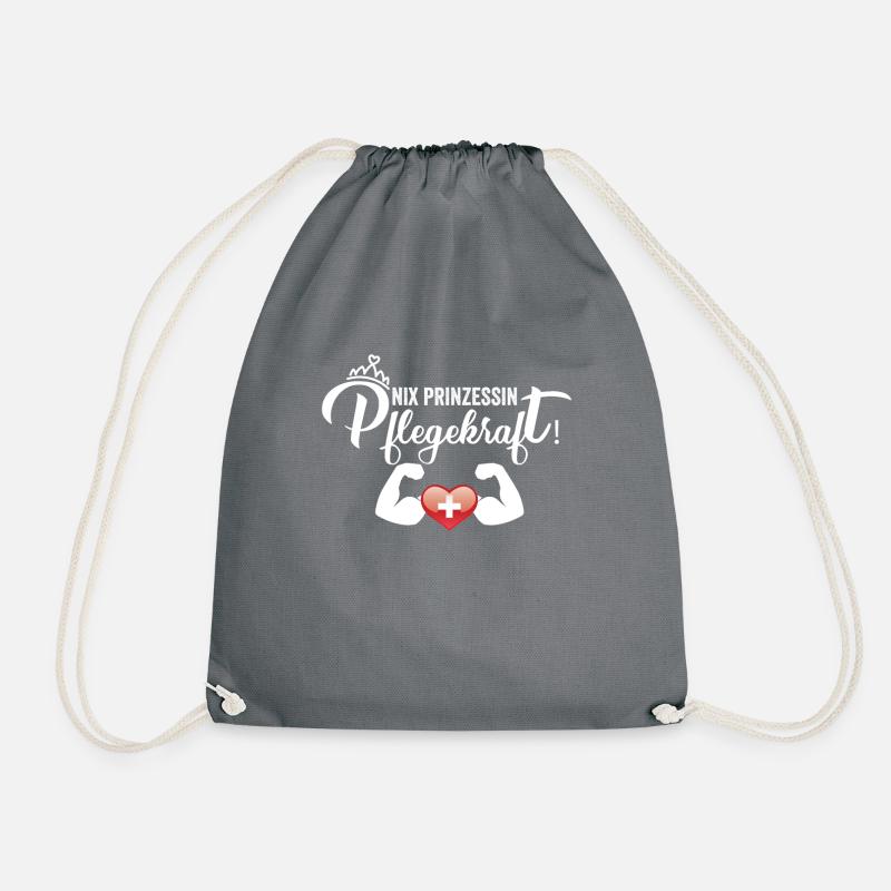 Nix Prinzessin Pflegekraft Geschenkidee - Turnbeutel - Grau