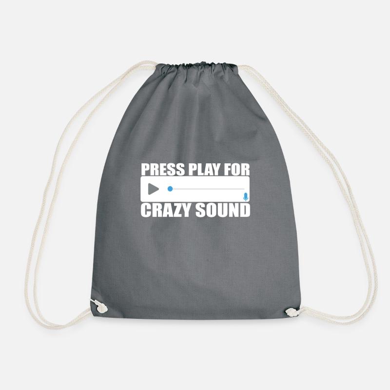 Voice messages audio files press play for - Drawstring Bag - grey