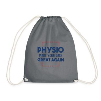 Physiotherapie Geschenkidee für Physiotherapeuten - Turnbeutel - Grau - Vorne