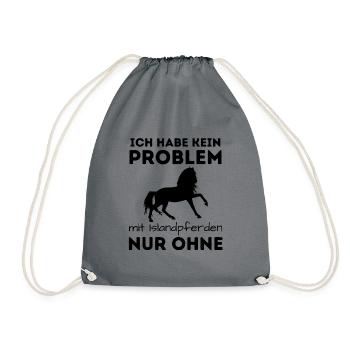 Problem mit Islandpferden - Turnbeutel - Grau - Vorne