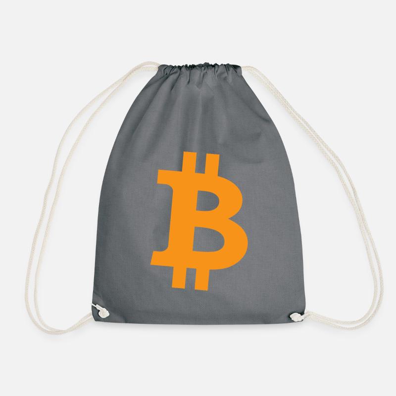 Bitcoin Logo Orange - Drawstring Bag - grey
