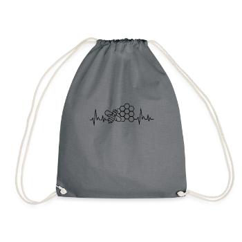 Les abeilles Heartbeat Shirt · apiculteur · · Miel cadeau - Sac de sport léger - gris - Devant