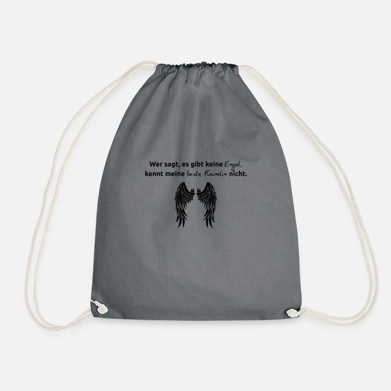 Beste Freundin Engel Geschenk - Turnbeutel - Grau