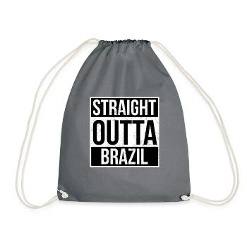 Straight Outta Brazil - Drawstring Bag - grey - Front