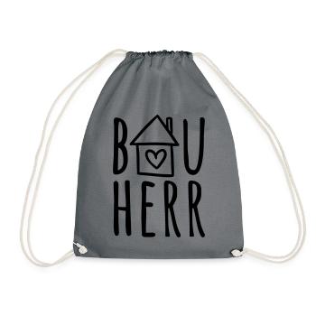 Bauherr (Farbwechsel / Farbe änderbar) - Turnbeutel - Grau - Vorne