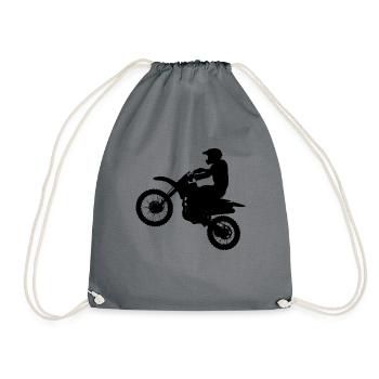 Motorcross - Drawstring Bag - grey - Front