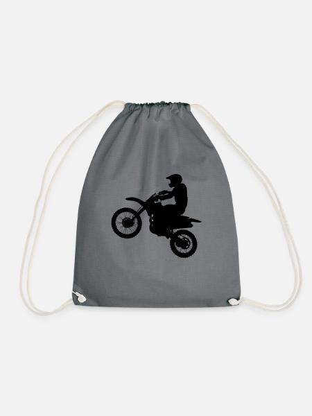 Motorcross - Drawstring Bag - grey