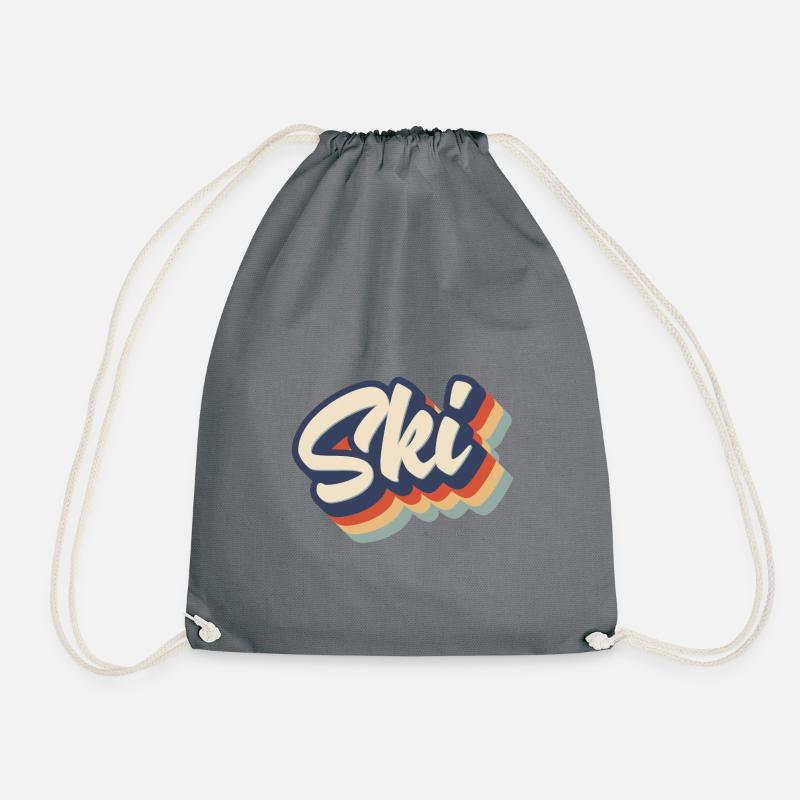 ski - Drawstring Bag - grey