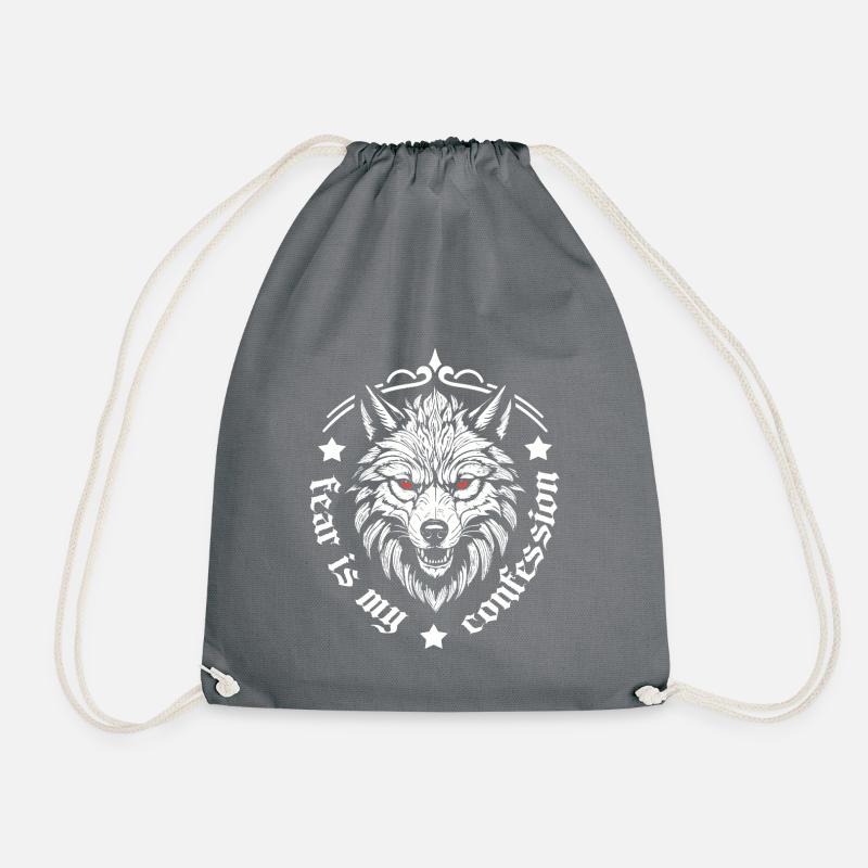 Fear - Drawstring Bag - grey