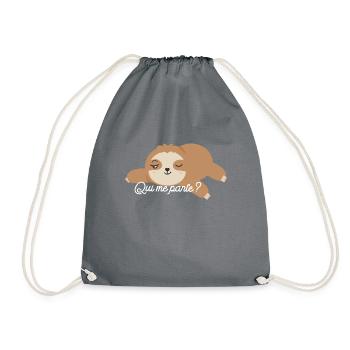 Paresseux mignon. - qui me parle ? - Sac de sport léger - gris - Devant