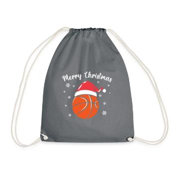 Christmas Basketball Gifts - Drawstring Bag - grey - Front