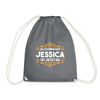 Vorname Jessica - Turnbeutel - Grau - Vorne