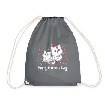happy Mothersday - Turnbeutel - Grau - Vorne